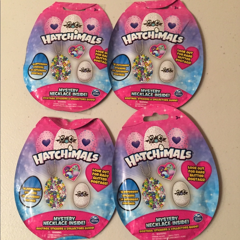 Four Hatchimal Mystery Necklaces
